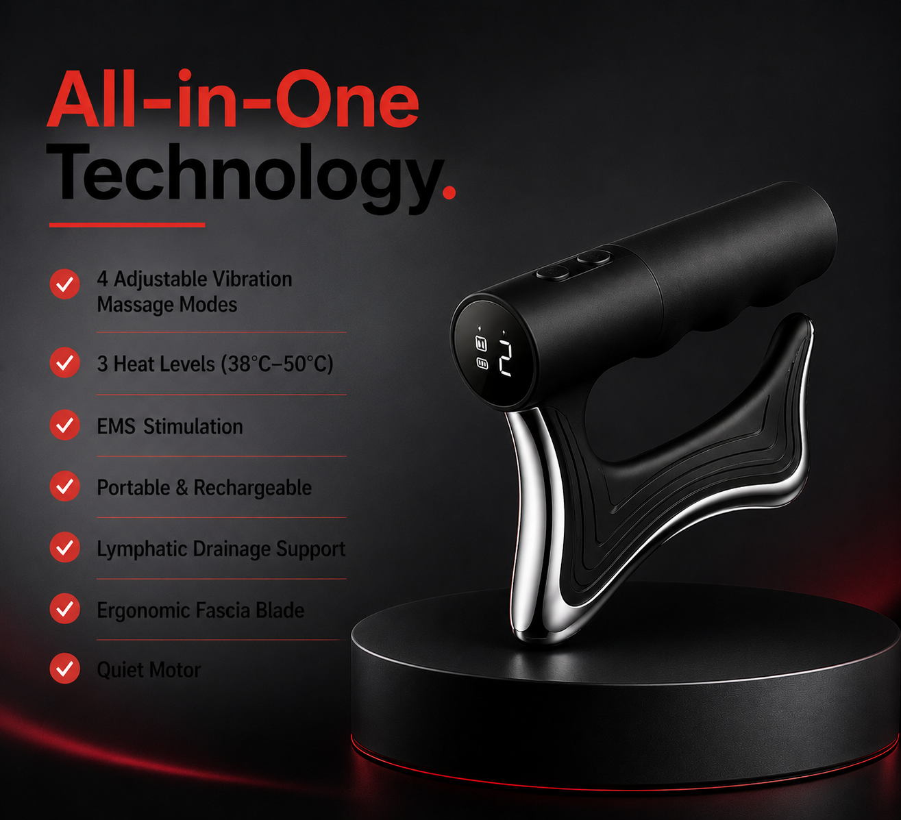 Apexmaxis™ Massage Tool — EMS + Vibration + Heat